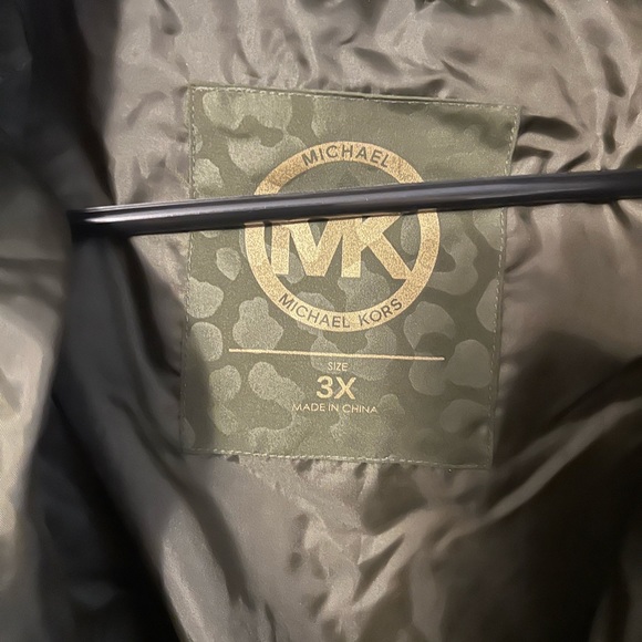 Emerald Green Leopard Michael Kors Winter Coat - Picture 3 of 4